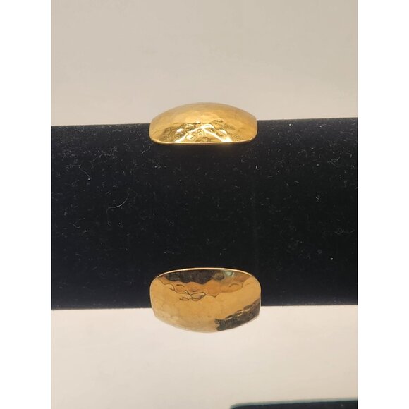 Monet Gold Tone Hammered Finish Wide Cuff Bracelet - Picture 3 of 4